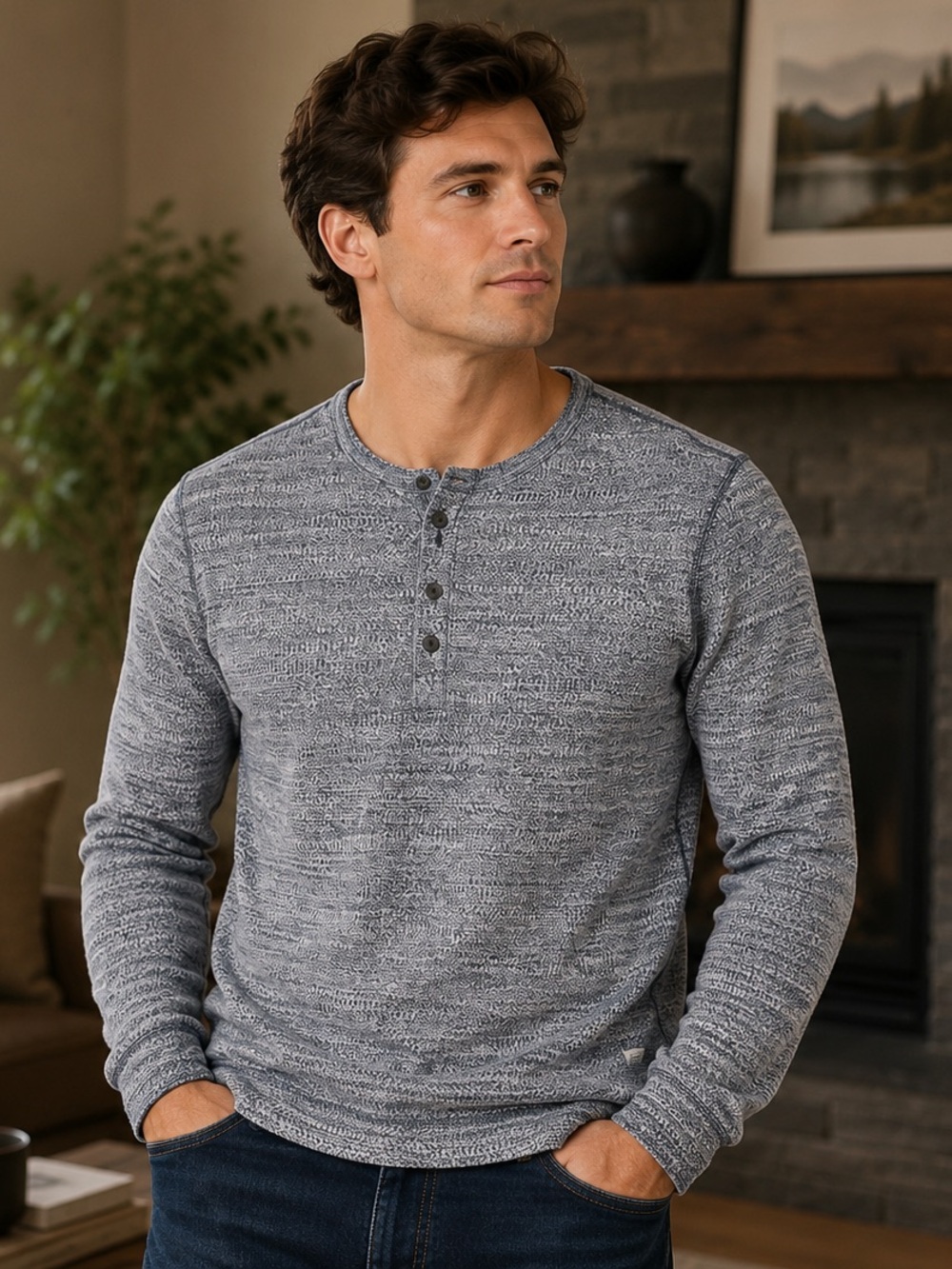 Express | Men’s Henley Pullover Sweater | Size Medium